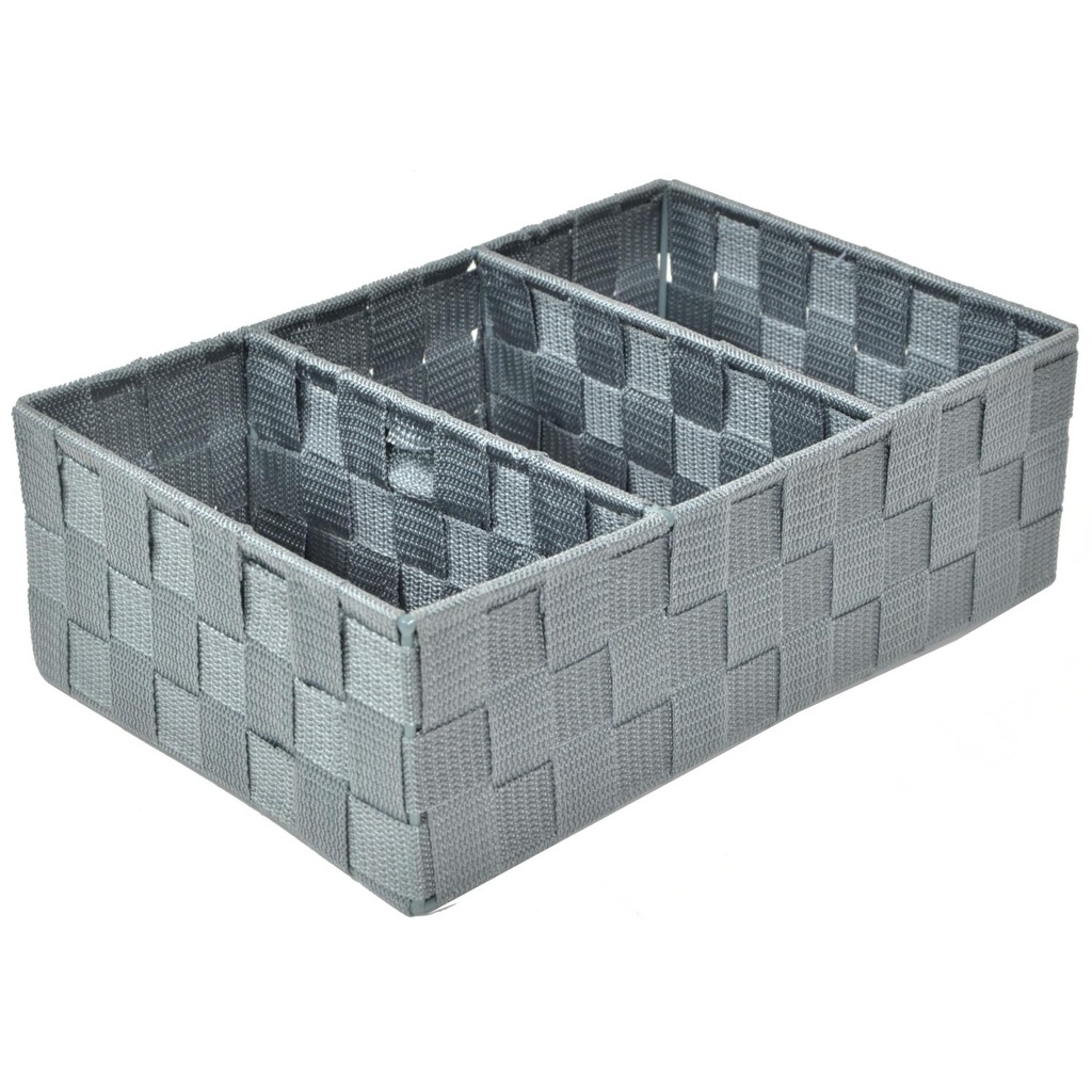 Cassetto Grigio con 3 Scomparti - 31x21x10 cm