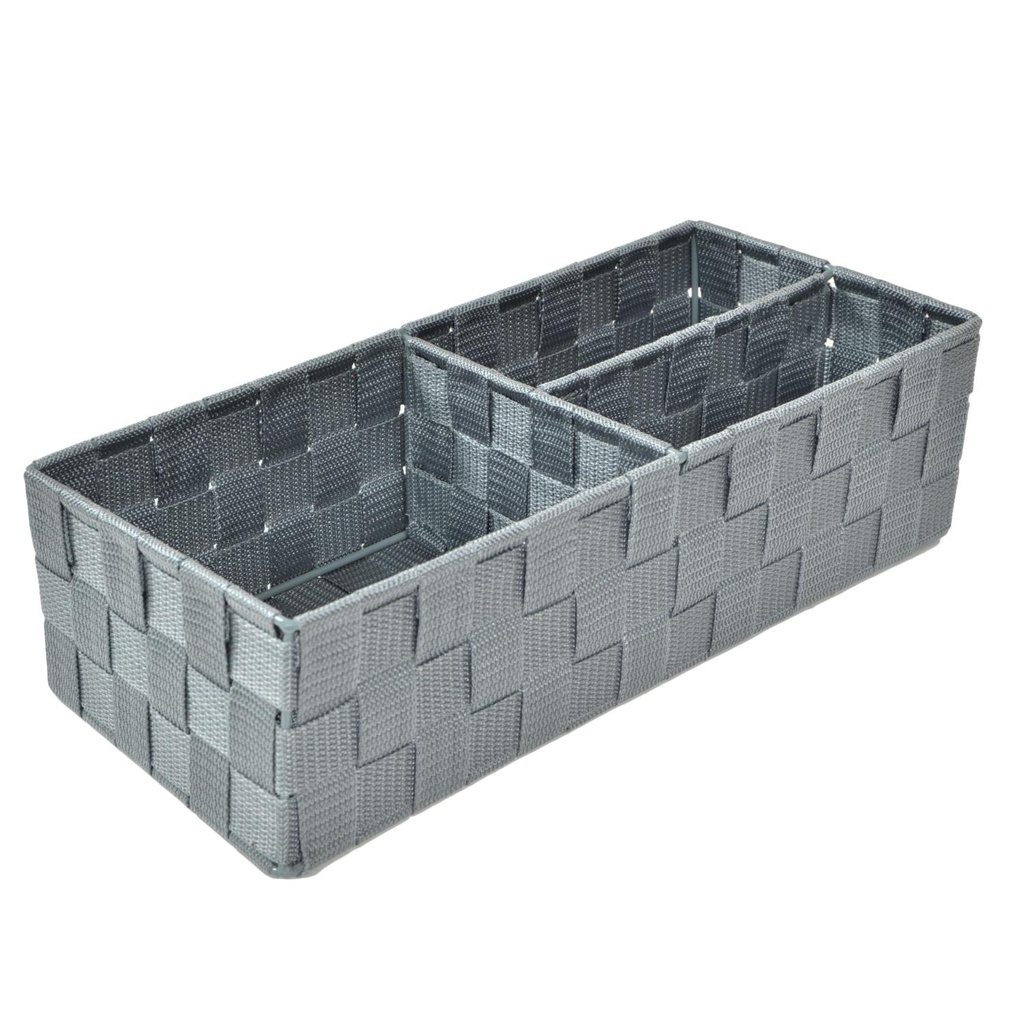 Cassetto Grigio con 3 Scomparti - 37x17x10 cm