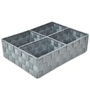 Cassetto Grigio con 4 Scomparti - 37x27x10 cm
