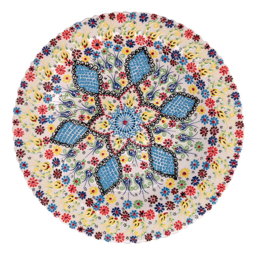 Centrotavola ceramica bianco tondo ø40h4