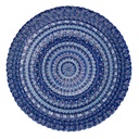 Centrotavola ceramica blu tondo 40x4 cm