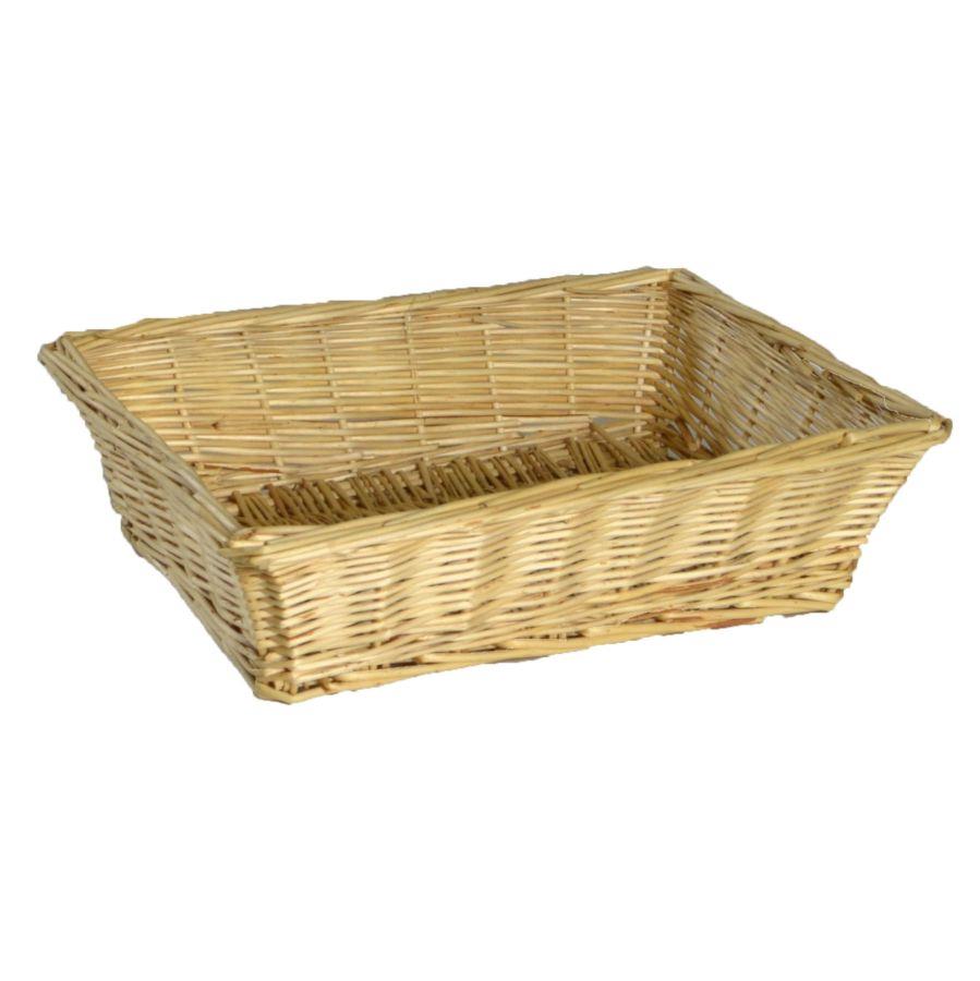 Cesta espositore in vimini naturale rettangolare 41x31xh13 cm