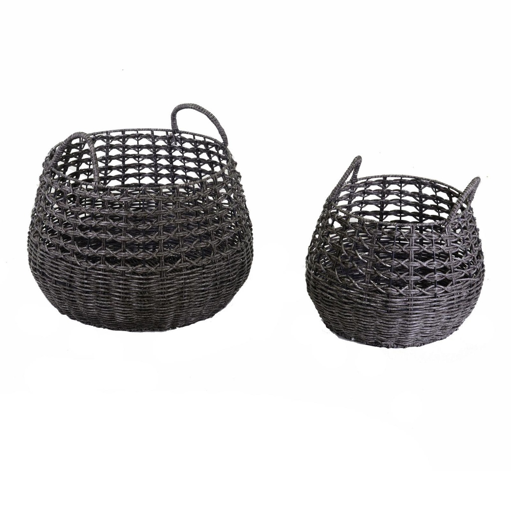 Cesta Metallo Grigio Tondo Ø44x36 cm
