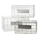 Cesta rettangolare in metallo bianco 1-3 cm40x28h20