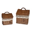 Cesta pensile vimini 1-2 rettangolare noce cm27x19h29-22
