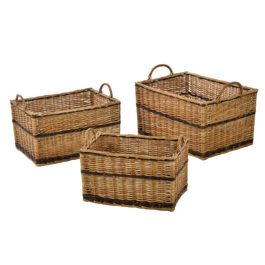 Cesta portalegna in vimini rettangolare 61,5x44h33,5/42
