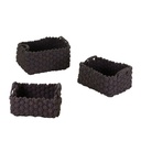 Cesta in tessuto 1-3 blu crema rettangolare 40x30h23 cm