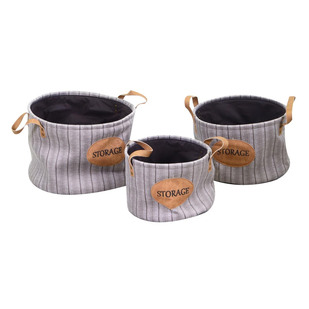 Cesta in tessuto grigio rotonda ø35h30