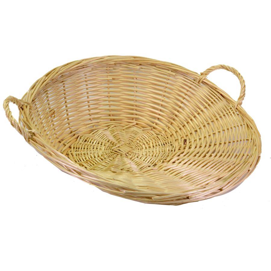 Cesta in vimini naturale con manici tonda 45x51x17 cm