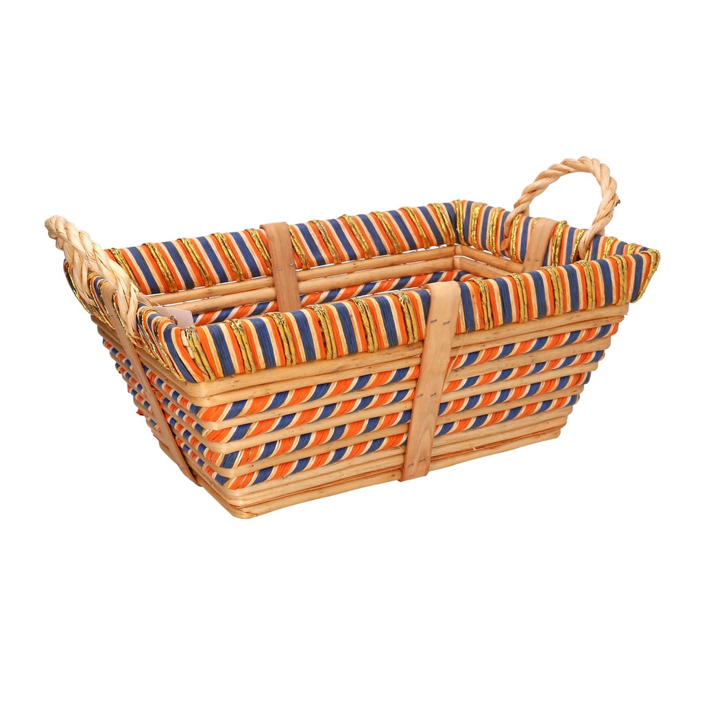 Cesta rettangolare in vimini miele 43x30x18 cm