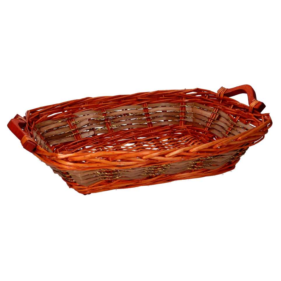Cesta rettangolare in vimini miele 46x36x13 cm