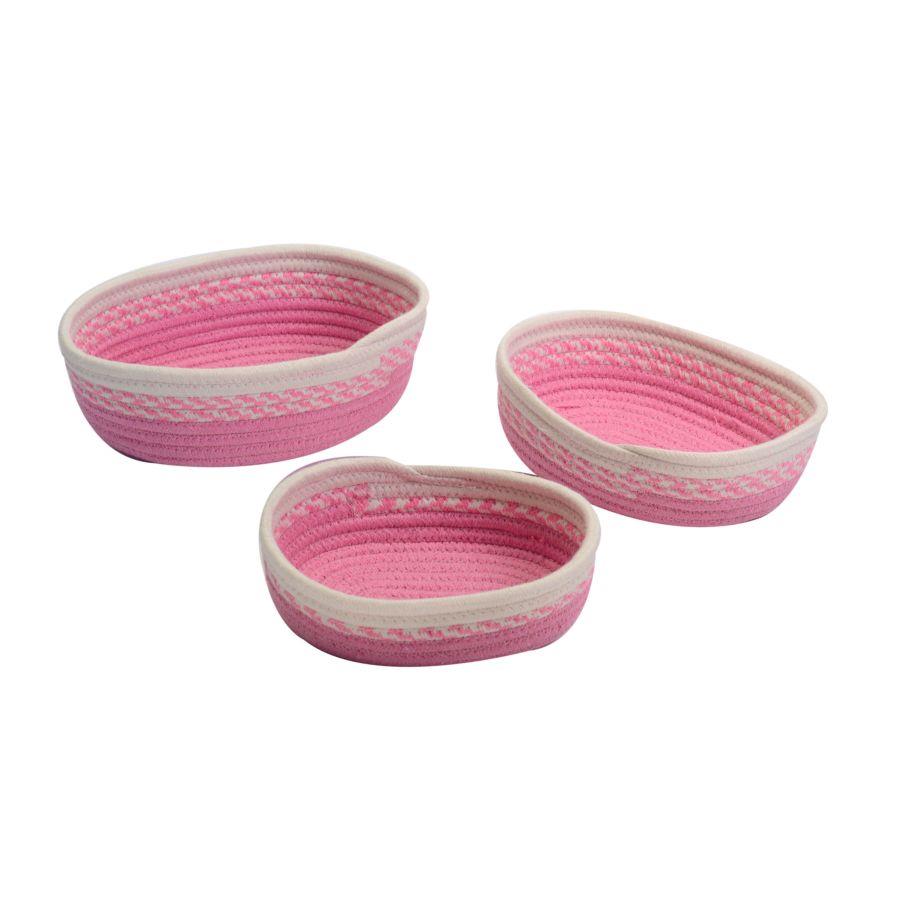 Cestina tessuto fucsia ovale cm28x23h7,5