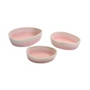 Cestina rosa ovale in tessuto 28x23h7,5 cm