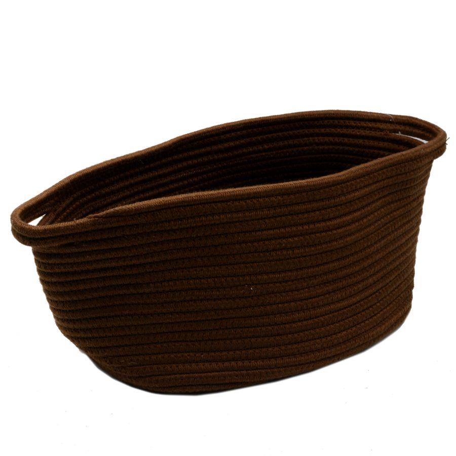 Cestina rettangolare in tessuto marrone cm35x26h19