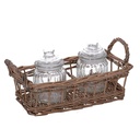 Cesto con due barattoli - 25 x 15 x 16 cm