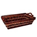 Cesto intrecciato in vimini crema noce rettangolare 53x38x13 cm