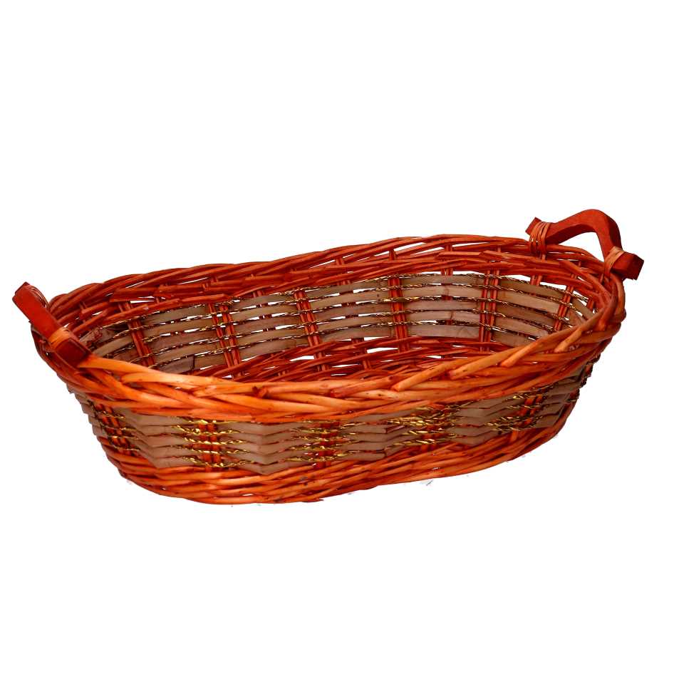 Cesto ovale in vimini miele 50x38x13 cm