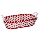 Cesto in vimini rosso ovale 50x38x13 cm