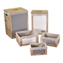 Cestone legno con cassetti e bottone rettangolare cm40x31h55