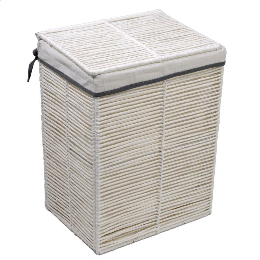 Cestone pieghevole bianco rettangolare cm30x40h55