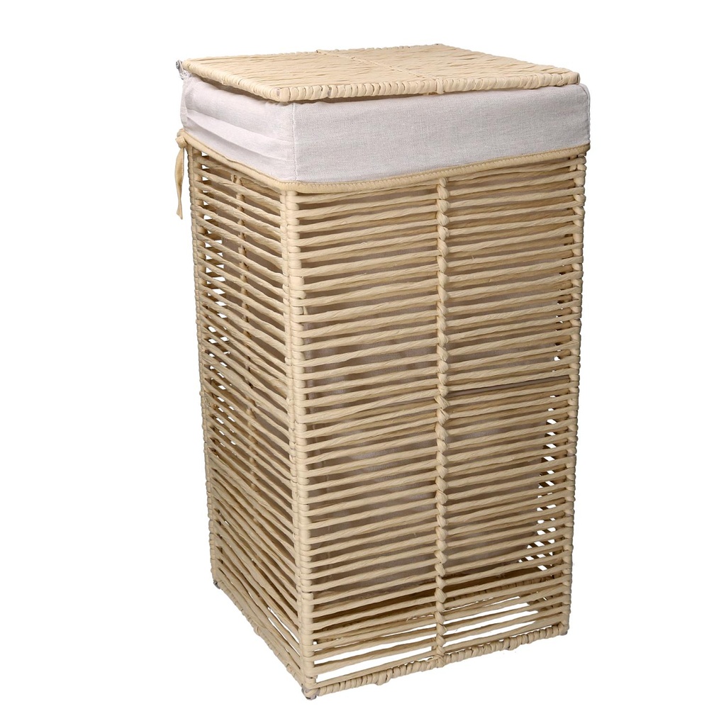 Cestone pieghevole beige quadro cm31x31h60