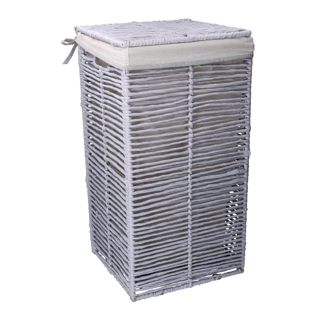 Cestone pieghevole grigio chiaro quadro cm31x31h60