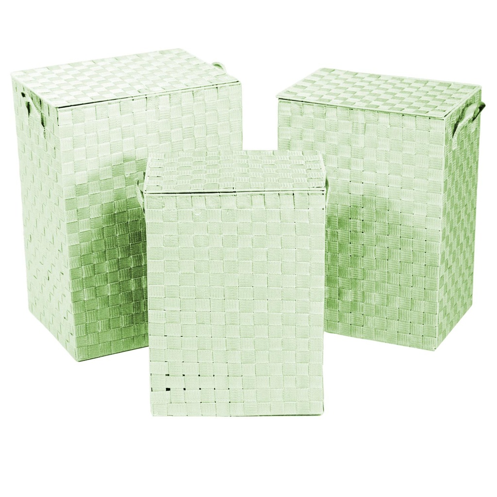 Cestone verde chiaro foderato rettangolare 1-3 cm40x30h55