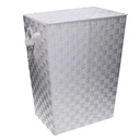 Cestone bianco poliestere foderato rettangolare cm40x30h53