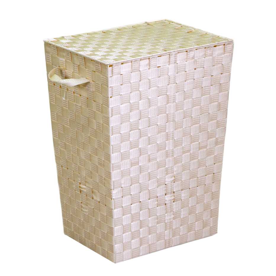 Cestone poliestere crema foderato rettangolare cm40x30h53