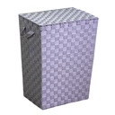 Cestone grigio rettangolare foderato in poliestere cm40x30h53