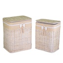 Cestone in rattan naturale rettangolare 46x36h59 cm
