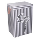 Cestone tessuto grigio con coperchio cm40x30h60