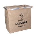 Cestone tessuto sacco beige doppio pieghevole 54x34,5x50,5 cm