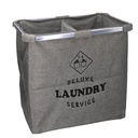Cestone tessuto sacco grigio doppio pieghevole 54x34.5x50.5 cm