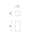 Colonna elegante 35x35x80h cm, struttura interna in compensato marino, base in pietra fossile Gray Stone, finitura grigia