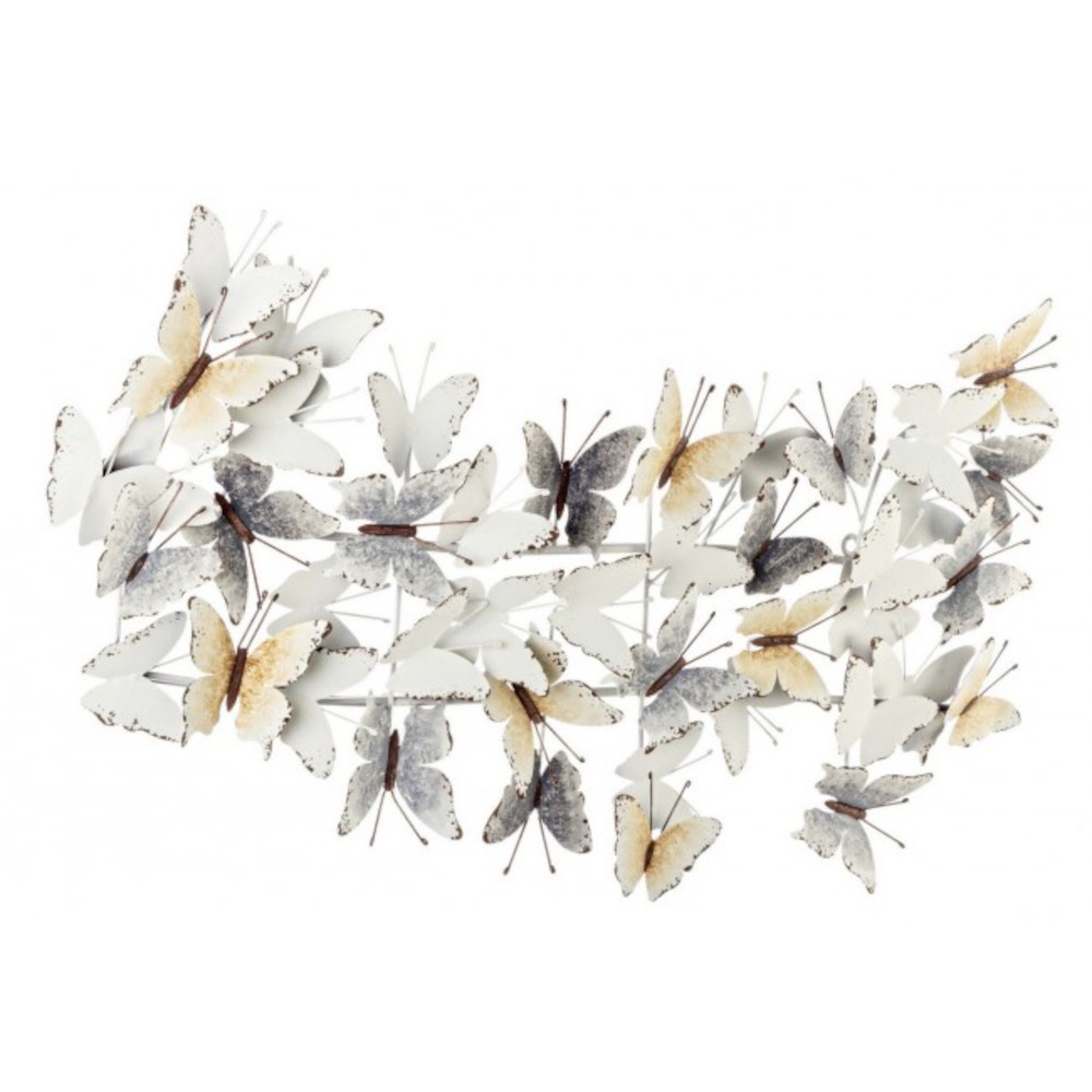 Complemento decorativo da parete stile vintage con farfalle 55h cm