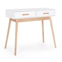 Consolle bianca con 2 cassetti, 90x40x79 cm