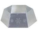 Copribase albero metallo pieghevole argento esagonale ø68x25 cm