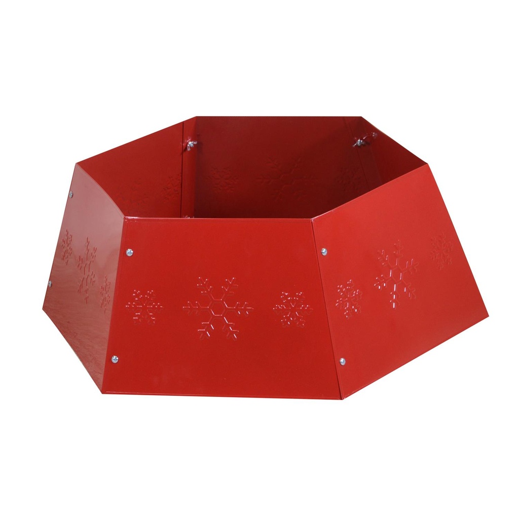 Copribase albero metallo pieghevole rosso esagonale ø68x25 cm
