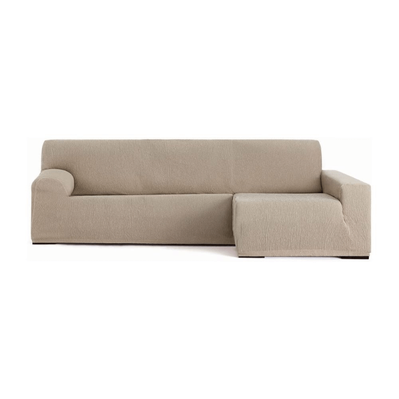 Copridivano Troya elastico penisola destra beige bracciolo lungo 250/310