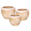 Coprivaso ceramica 1-3 crema bordo bianco 30x21 cm