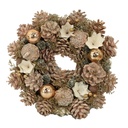 Coroncina rosa con fiori e pigne ø30h8