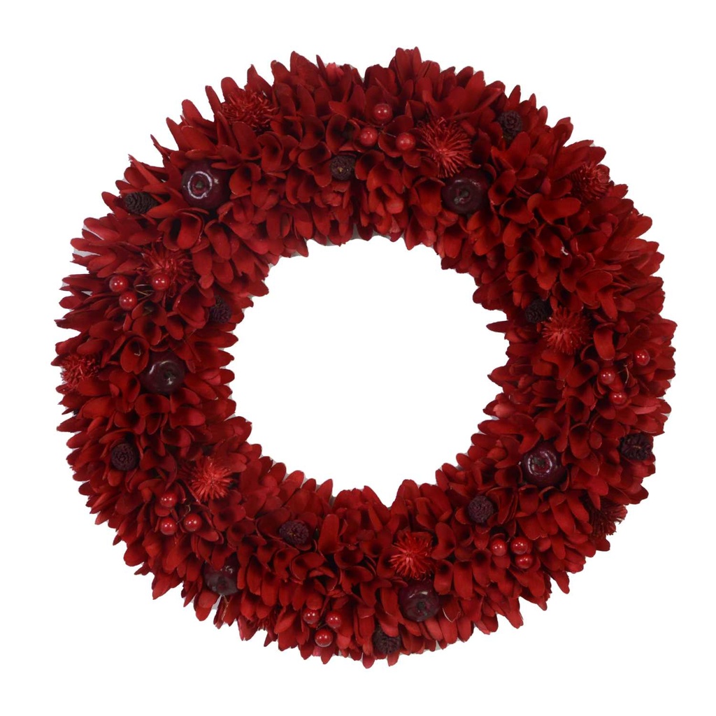 Coroncina con pigne bordeaux ø45h8