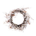 Coroncina innevata con pigne in plastica 60x60x13 cm