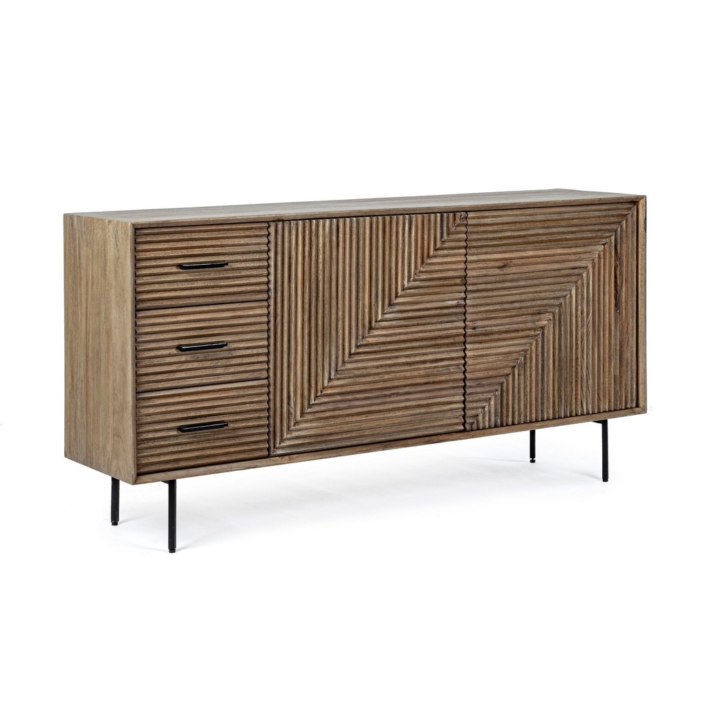 Credenza in legno con 2 ante e 3 cassetti - Dimensioni: 160x40x83.2 cm