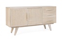 Credenza in Legno di Mango con Ante in Rattan