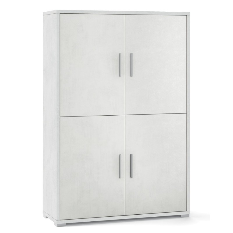 Credenza quattro ante quattro ripiani in legno Bianco Ossido 108x41x h161 cm