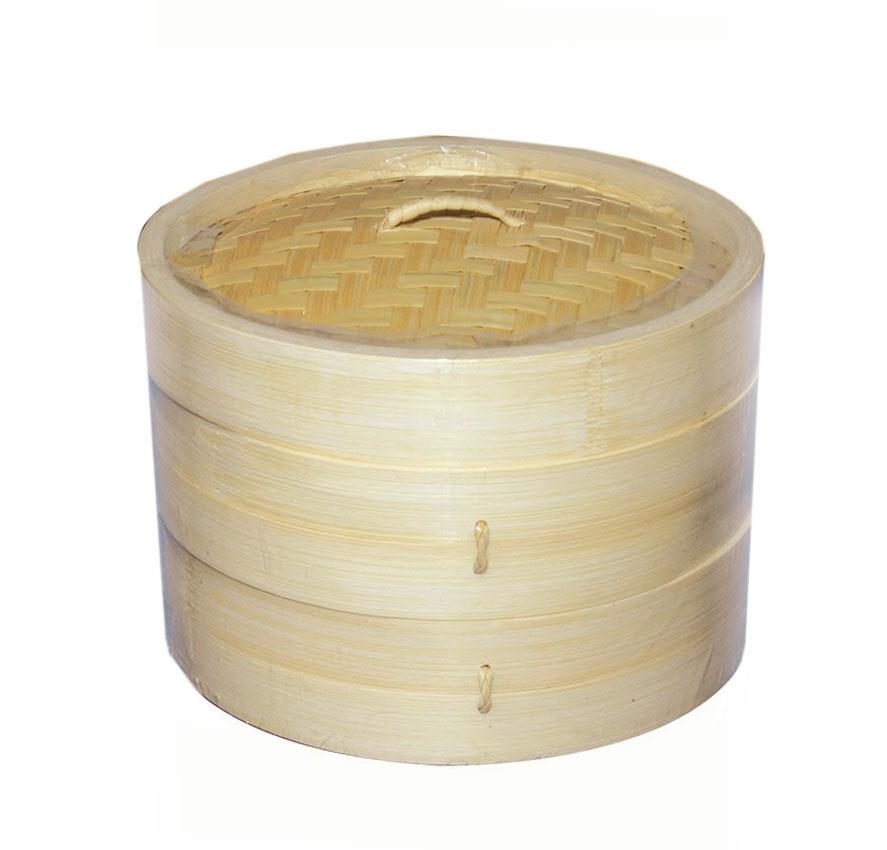 Cuocivapore in bambù, set da 3 pezzi, 25x25x16 cm