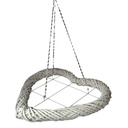 Cuore in vimini bianco 50x50 cm