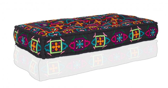 Cuscino Seduta Divano Latika Fantasy 100% Cotone Trapuntato a Mano